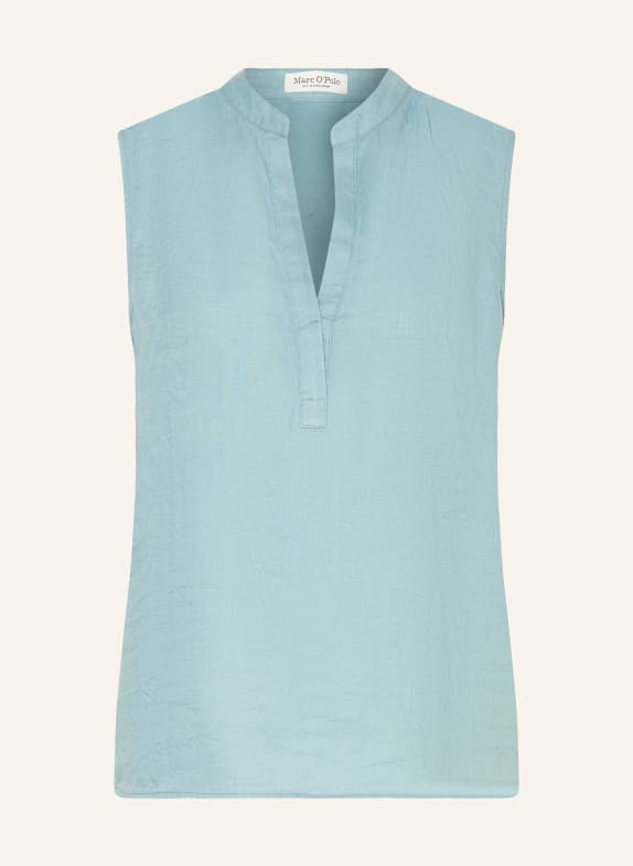 Marc O'Polo Linen top in mixed materials 424 soft teal