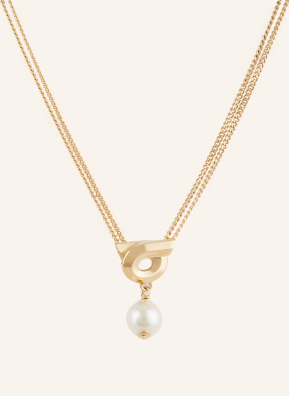 FERRAGAMO Necklace GANCIO GOLD/ WHITE