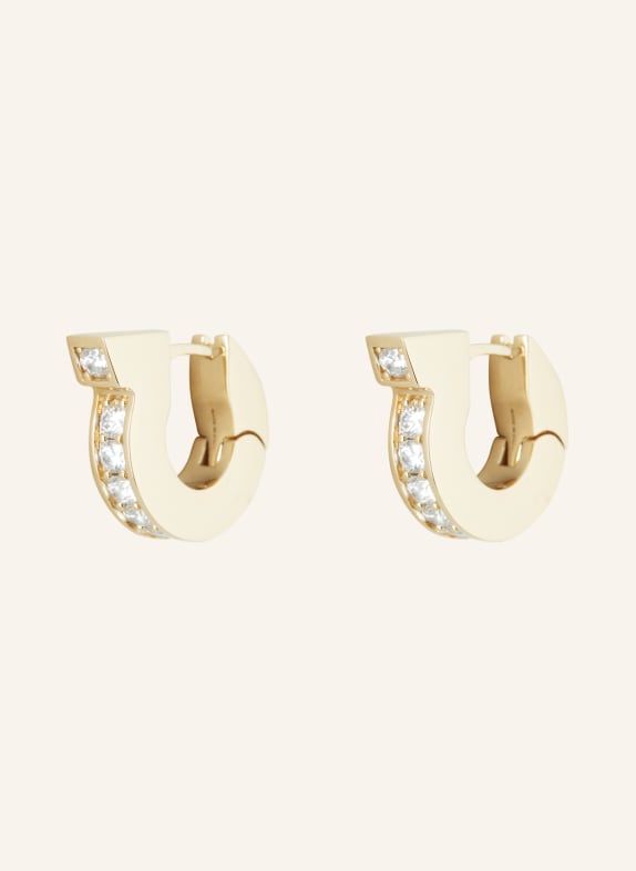 FERRAGAMO Creole earrings FLUID GOLD/ WHITE