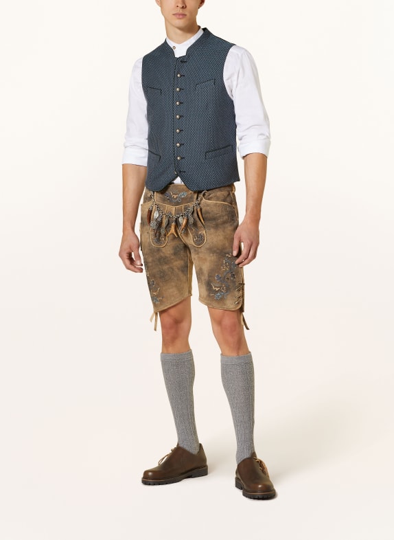 Grasegger Traditionele vest VOITL DONKERBLAUW / PETROL / ZWART