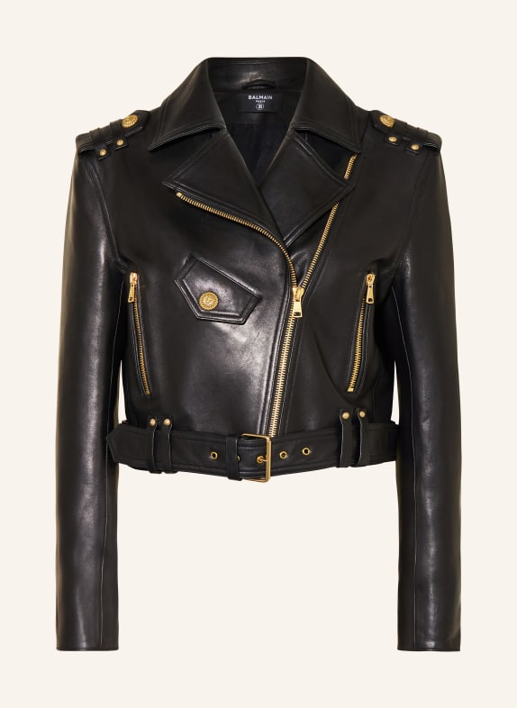 BALMAIN Leather jacket BLACK