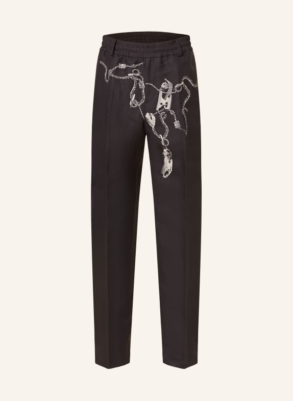 BURBERRY Trousers relaxed fit BLACK/ SILVER