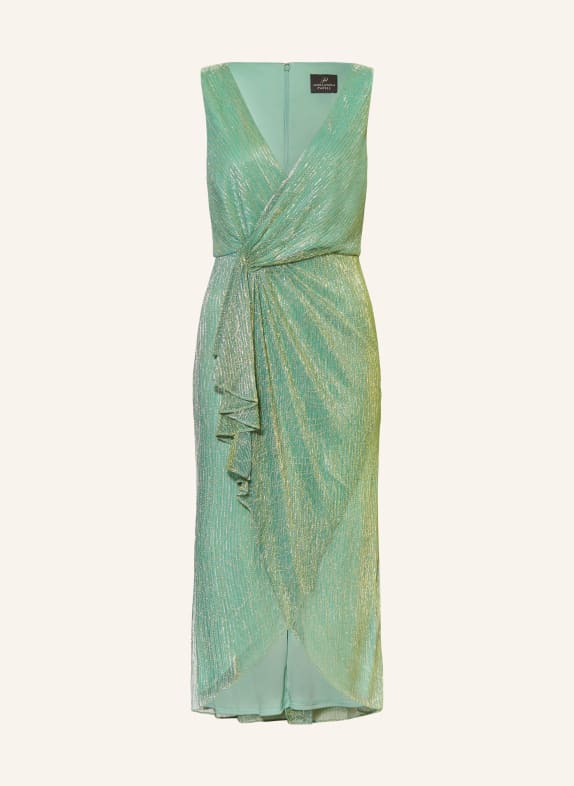ADRIANNA PAPELL Cocktail dress with glitter thread LIGHT GREEN/ GOLD