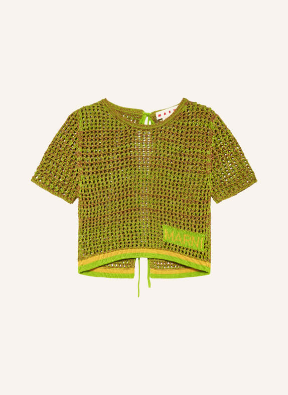 MARNI Knit shirt LIGHT GREEN/ BROWN