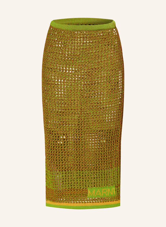 MARNI Knit skirt LIGHT GREEN/ BROWN