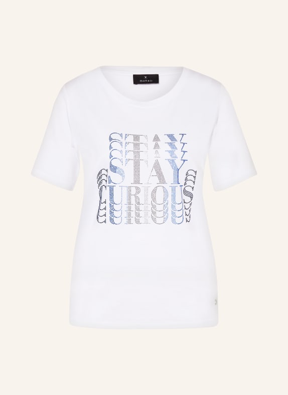 monari T-shirt with decorative gems WHITE/ BLUE/ SILVER