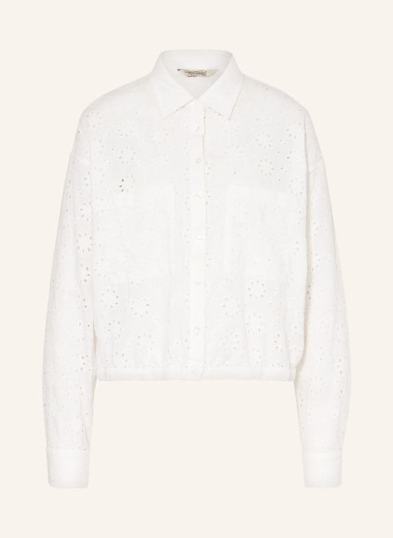 Herrlicher Shirt blouse LILINE made of broderie anglaise WHITE