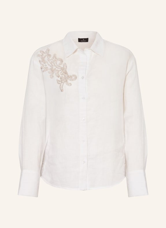monari Linen shirt blouse with decorative gems CREAM