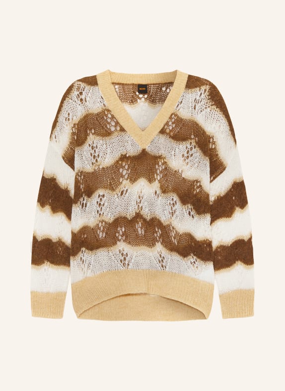BOSS Sweater FORNELLO WHITE/ BEIGE/ BROWN