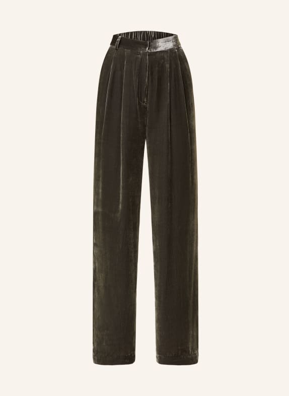 MRS & HUGS Wide leg trousers made of terry cloth DARK GRAY