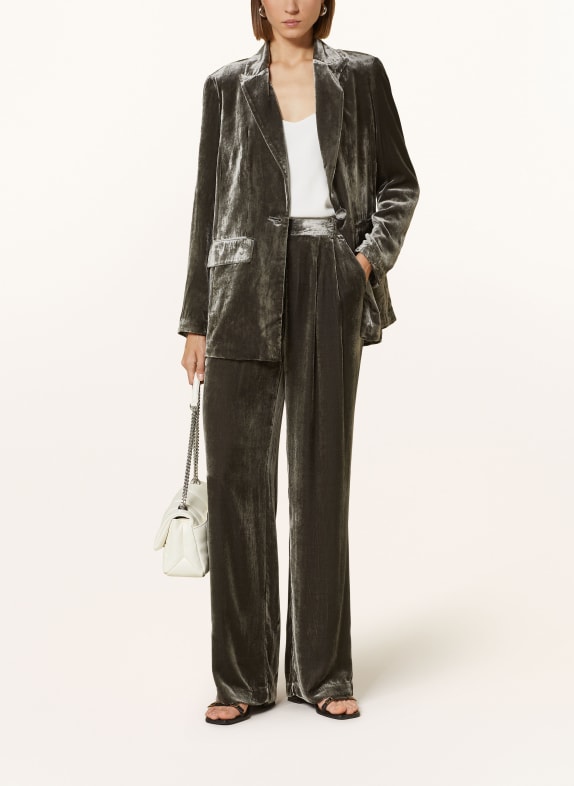 MRS 
HUGS Marlenehose aus Samt DUNKELGRAU