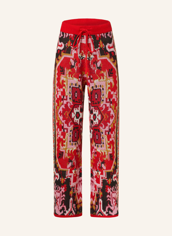 MRS & HUGS Knit trousers RED/ BLACK/ BEIGE