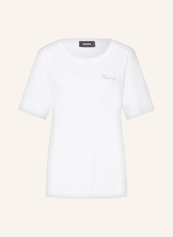 DSQUARED2 T-shirt with decorative gems WHITE