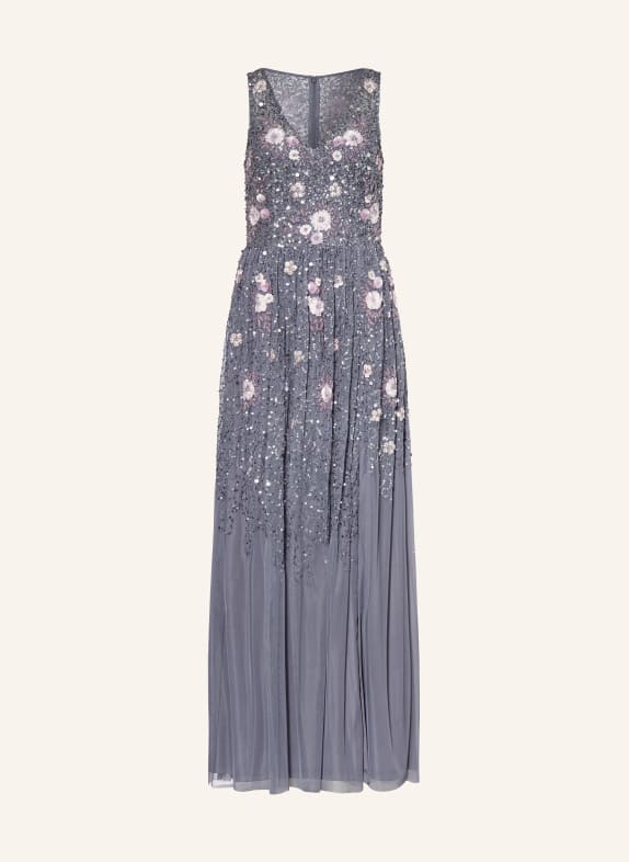 ADRIANNA PAPELL Evening dress with sequins GRAY/ LIGHT PURPLE/ LIGHT PINK