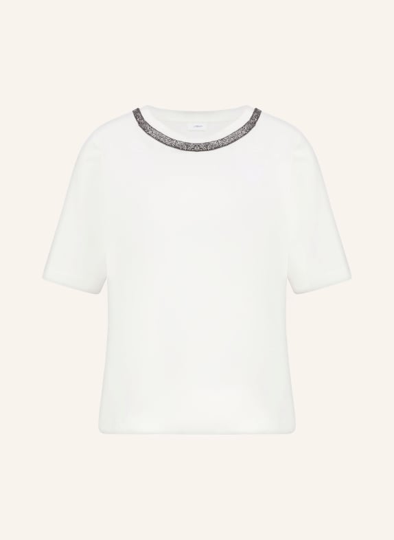 s.Oliver BLACK LABEL T-Shirt mit Schmucksteinen WEISS