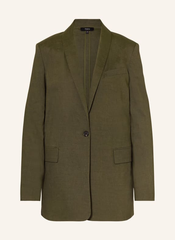 Theory Blazer with linen OLIVE
