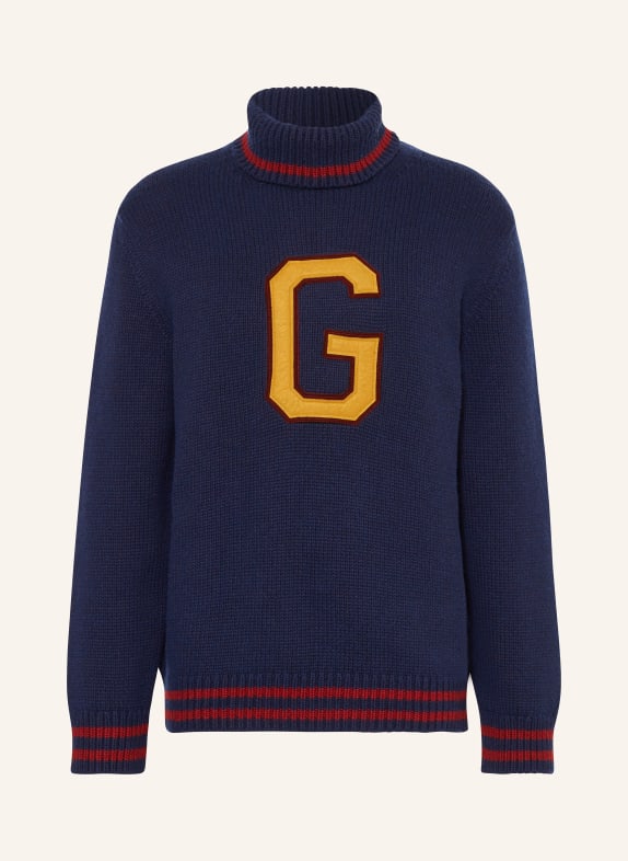 GANT Rollkragenpullover DUNKELBLAU/ DUNKELGELB
