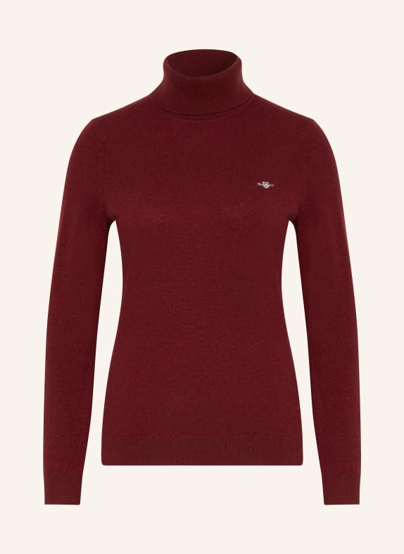 GANT Rollkragenpullover DUNKELROT