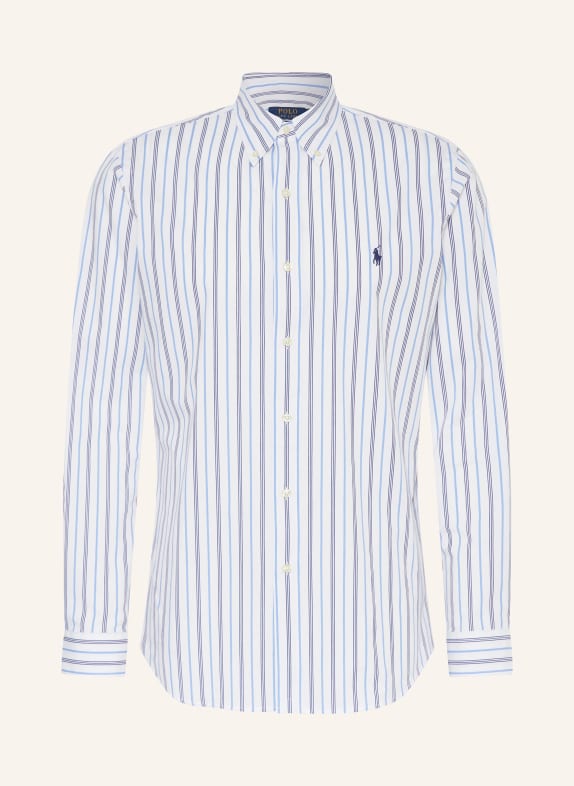 POLO RALPH LAUREN Shirt custom fit WHITE/ LIGHT BLUE/ DARK BLUE