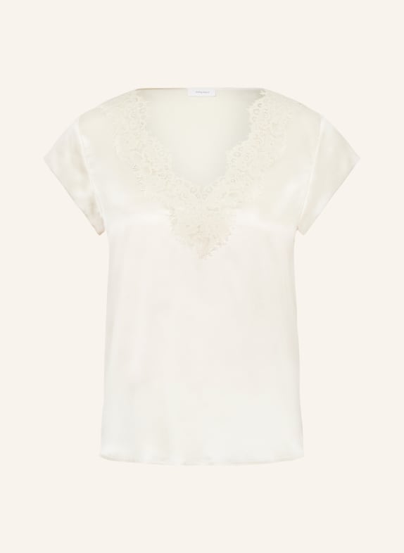 darling harbour T-Shirt aus Seide mit Spitze BEIGE