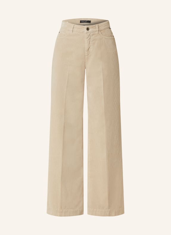 MARC CAIN Wide leg trousers made of corduroy 646 warm stone