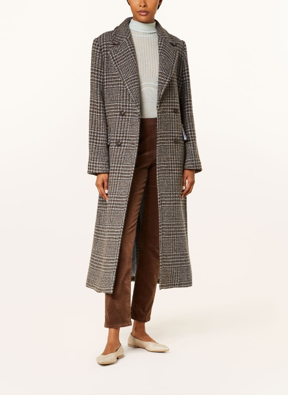MARC CAIN Mantel DUNKELBRAUN/ HELLBLAU/ BEIGE