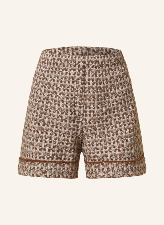 MARC CAIN Shorts with glitter thread BROWN/ ECRU