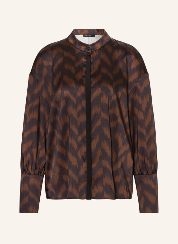 MARC CAIN Shirt blouse DARK BROWN/ BLACK