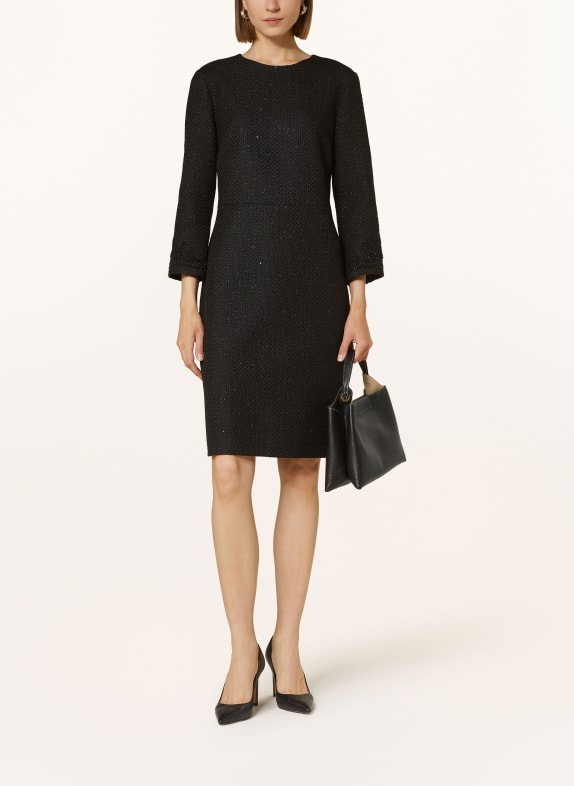 MARC CAIN Tweed-Kleid mit 3/4-Arm 900 BLACK