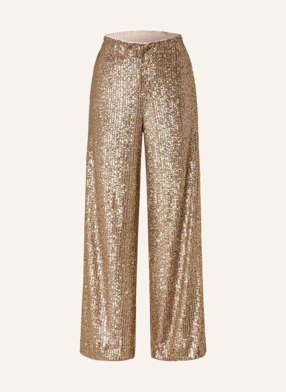 MARC CAIN Marlenehose mit Pailletten 625 shiny sand