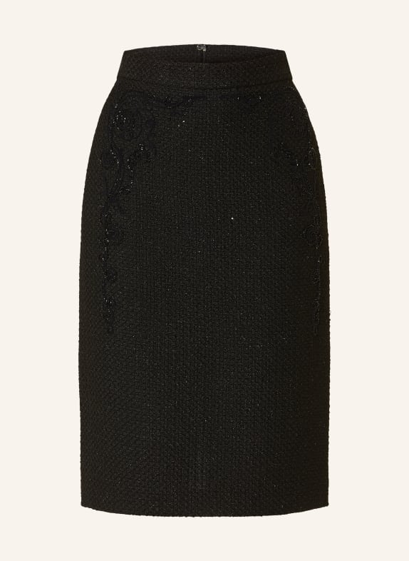 MARC CAIN Tweed skirt with glitter thread 900 BLACK