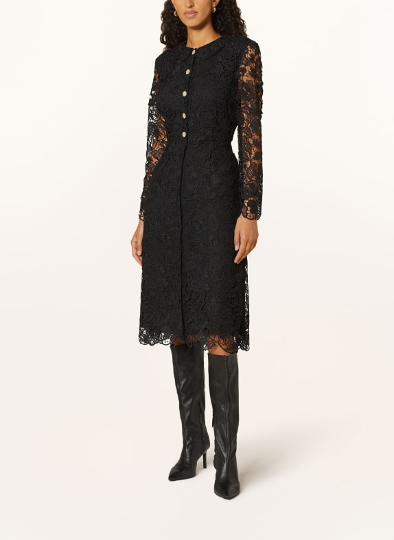 MARC CAIN Shirt dress in lace 900 BLACK