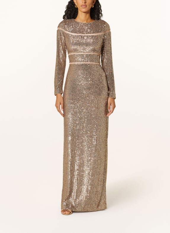 MARC CAIN Abendkleid mit Pailletten 625 shiny sand