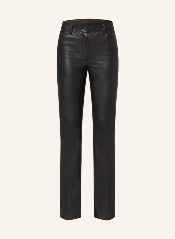 MAC Bootcut-Hose AIDA in Lederoptik SCHWARZ