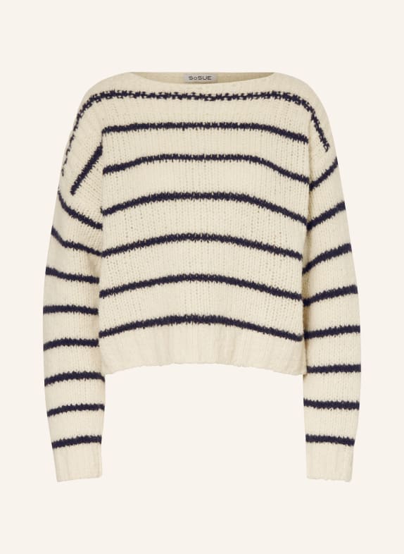 SoSUE Sweater ECRU/ DARK BLUE