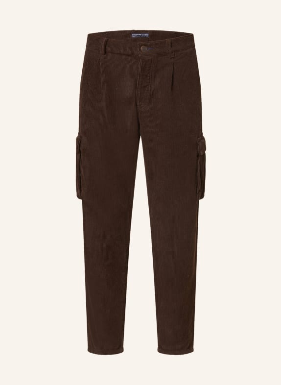 COLOURS & SONS Cargohose Relaxed Fit aus Cord DUNKELBRAUN