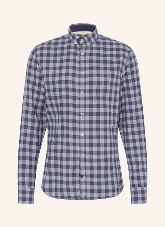 COLOURS & SONS Hemd Regular Fit DUNKELBLAU/ GRAU