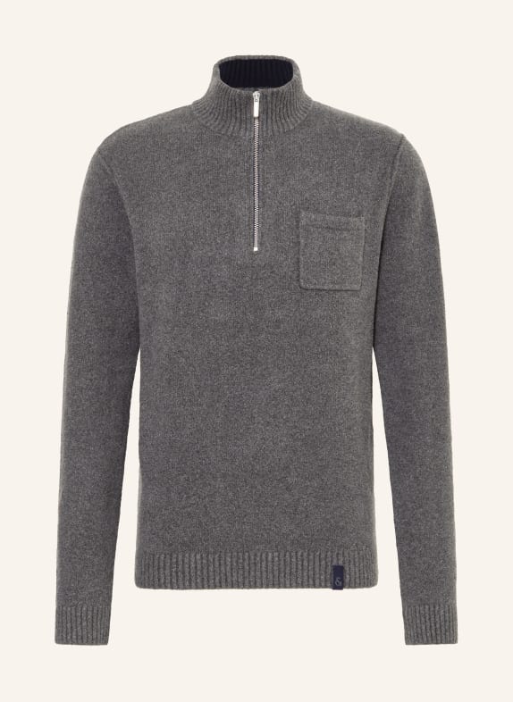 COLOURS & SONS Half-zip sweater DARK GRAY