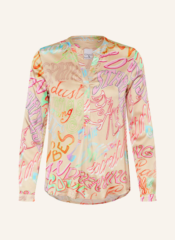 TONNO & PANNA Blusenshirt aus Satin BEIGE/ ROSA/ HELLGRÜN