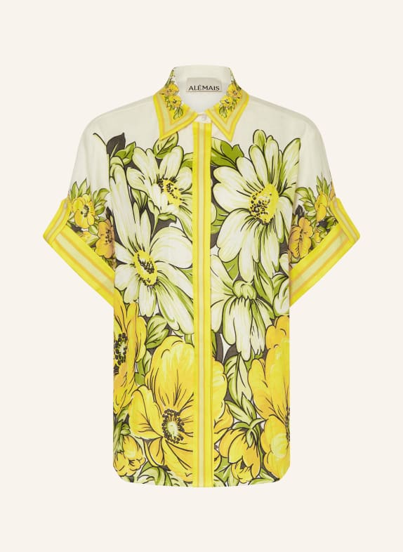 ALÉMAIS Linen blouse GISELA GREEN/ YELLOW/ WHITE