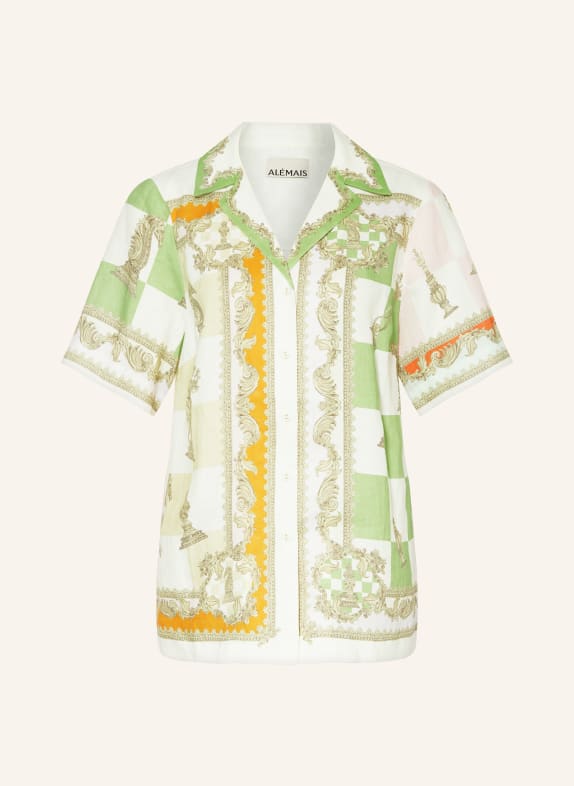ALÉMAIS Linen blouse CHECKMATE GREEN/ ORANGE/ LIGHT PURPLE