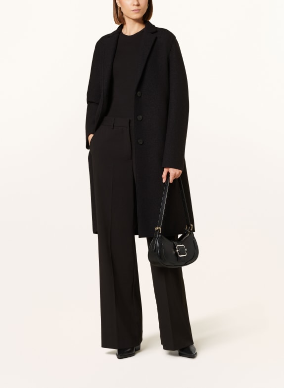 HARRIS WHARF LONDON Wool coat BLACK