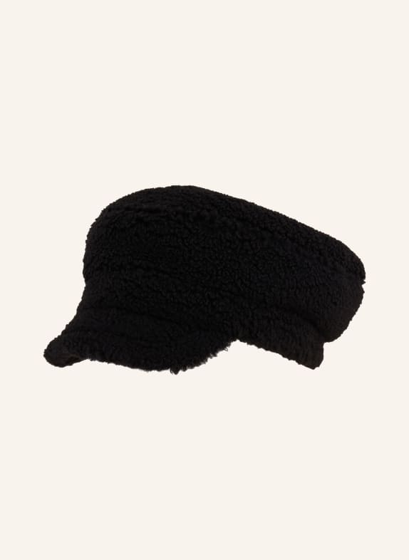 LOEVENICH Mütze aus Teddyfell SCHWARZ
