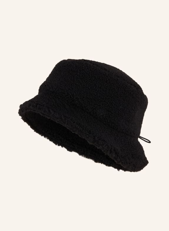 LOEVENICH Bucket-Hat aus Teddyfell SCHWARZ