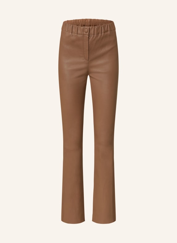 OAKWOOD Leather trousers BROWN