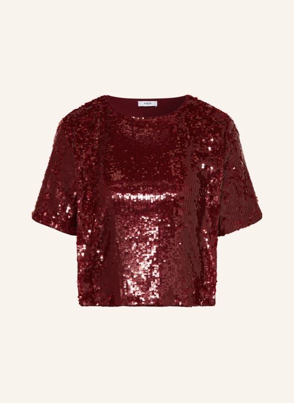 SUNCOO T-shirt LOUISE with sequins DARK RED