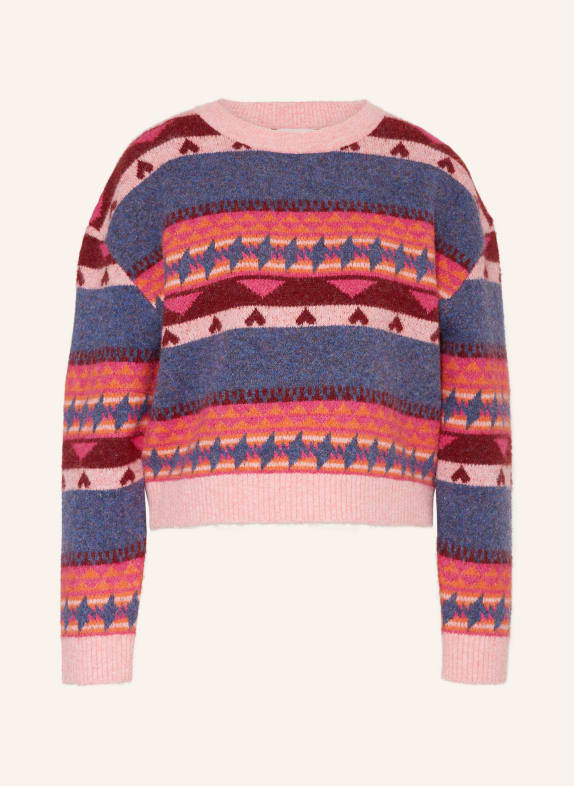 SUNCOO Pullover PEERICO DUNKELBLAU/ LACHS/ PINK