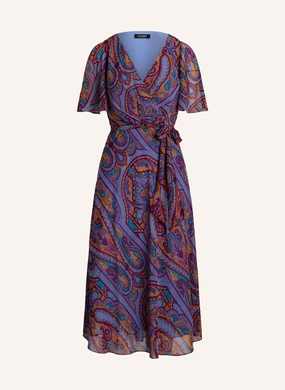 LAUREN RALPH LAUREN Dress in wrap look FUCHSIA/ DARK YELLOW/ LIGHT BLUE