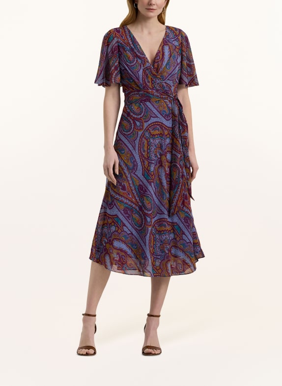 LAUREN RALPH LAUREN Dress in wrap look FUCHSIA/ DARK YELLOW/ LIGHT BLUE