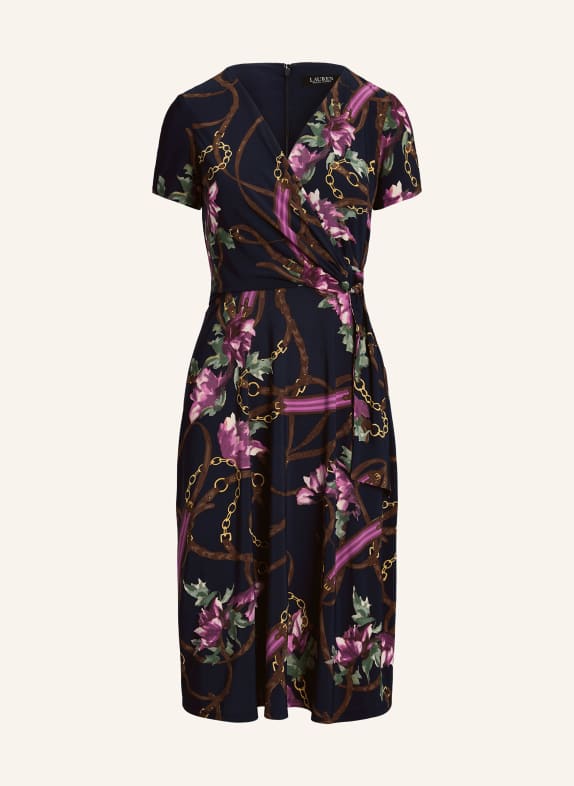 LAUREN RALPH LAUREN Kleid in Wickeloptik DUNKELBLAU/ LILA/ GRÜN